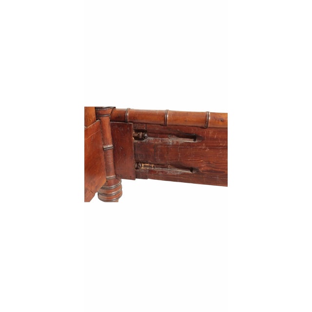 Antique Hollywood Regency King Size Faux Bamboo Cherry Bed For Sale - Image 4 of 9
