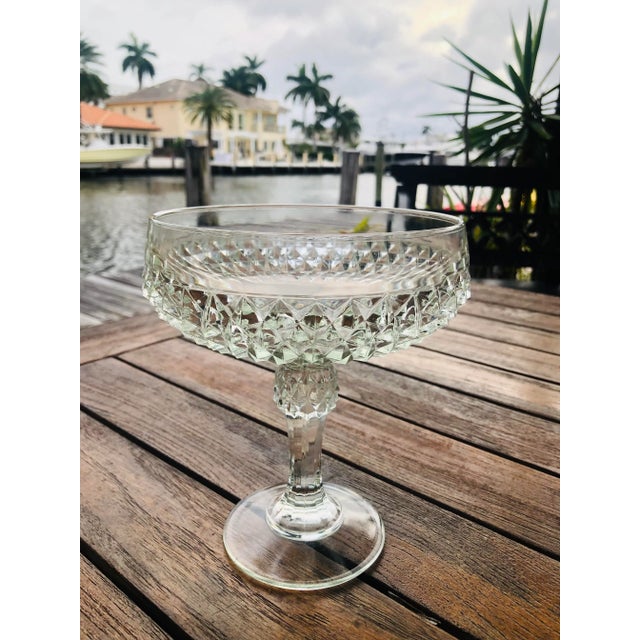 Mid century large clear cut-glass display dish. We have 3 available if needed