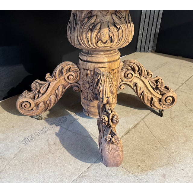French Carved Oak Hunting Table, 1850 For Sale - Image 16 of 18