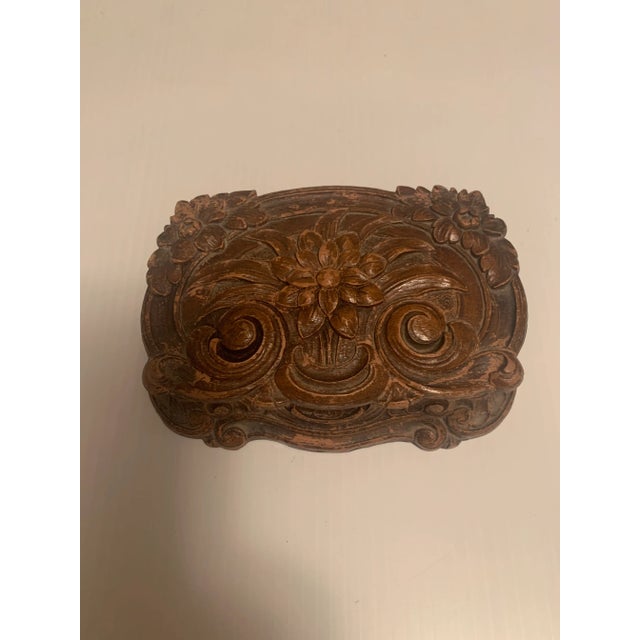 Vintage antique syroco Carved wooden box