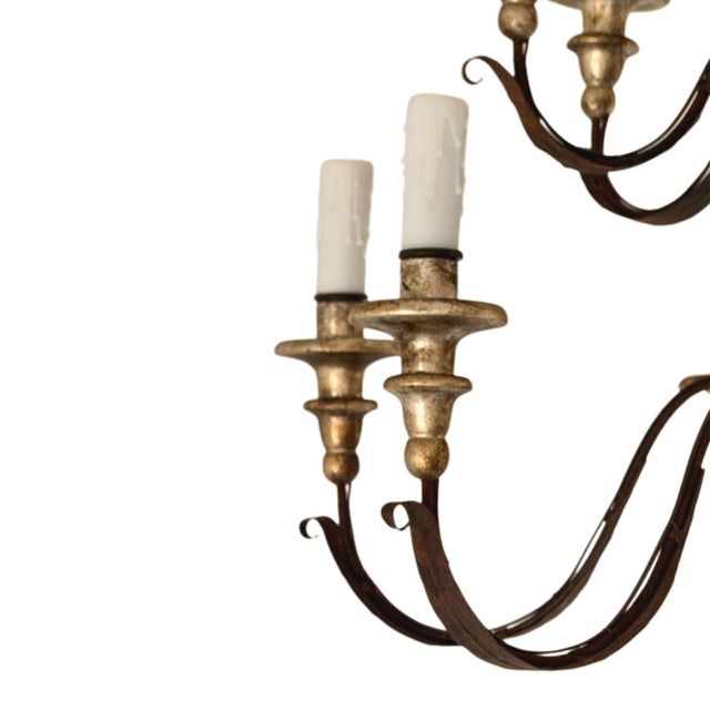 Baroque 19th Century 12 Lite Tuscan Silverleaf Chandeliers - a Pair For Sale - Image 3 of 7