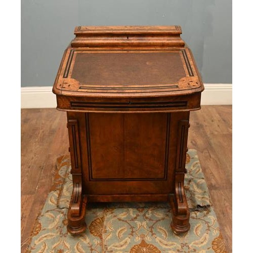 Victorian Walnut Davenport Desk, 1890s For Sale - Image 4 of 13