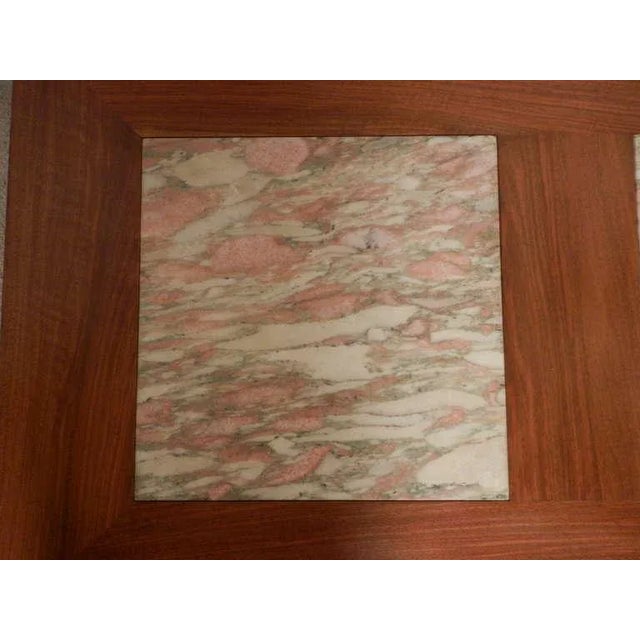 Rare Mid-Century Modern Coffee Table with Marble Inserts by John