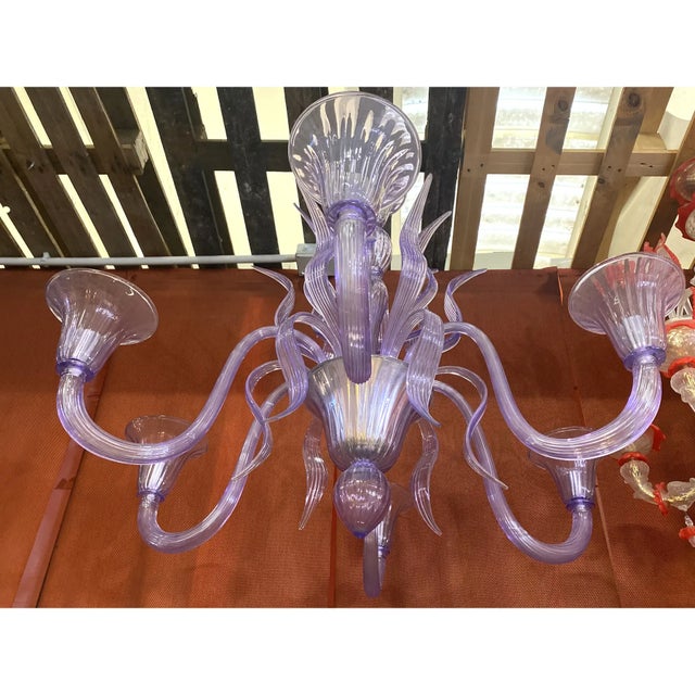 Modern Modern Glicine Wisteria-Inspired Murano Glass Chandelier For Sale - Image 3 of 5