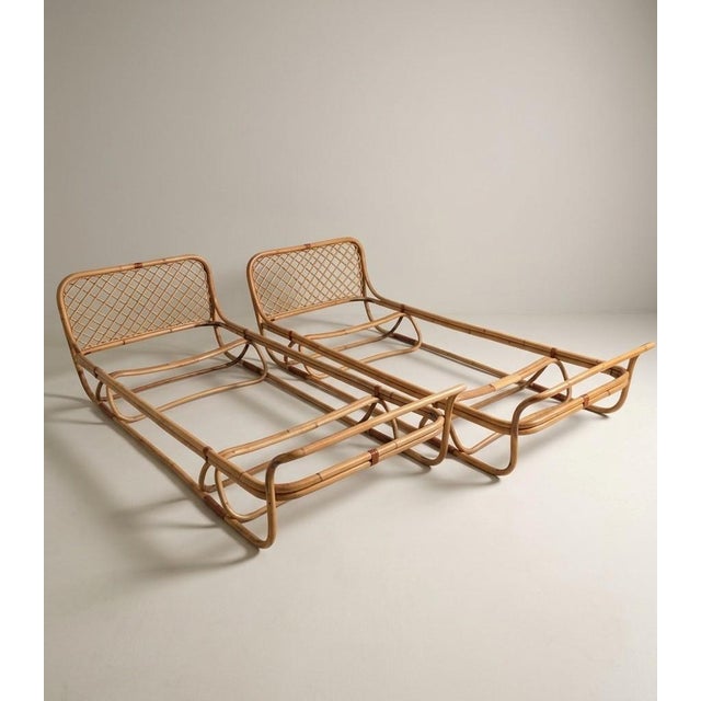 Italian Bamboo Single Beds, 1960s, Set of 2 For Sale - Image 16 of 16