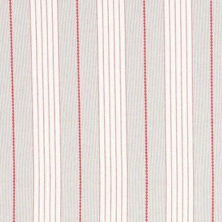 Sample - Schumacher Audrey Stripe Fabric in Grey & Red For Sale