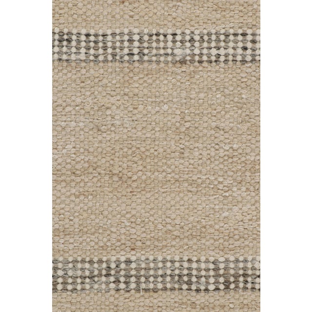 Rug & Kilim’s Scandinavian Style Rug in Beige-Brown With Geometric Patterns - 5x7 For Sale In New York - Image 6 of 7
