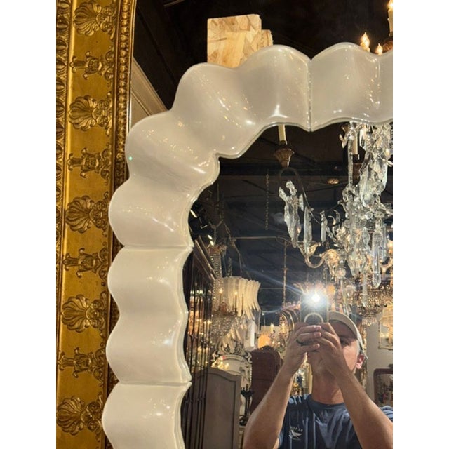 Murano Ivory Glass Wave Mirrors For Sale - Image 4 of 7