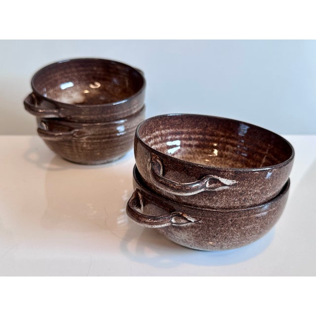 Boho Chic Ceramic Soup Bowls from Serocka, Germany, 1970s, Set of 4 For Sale - Image 3 of 11