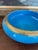Mid 19th Century Mid 19th Century French Blue Opaline Glass Bowl With Intricate Gilded Fruit and Vine Border For Sale - Image 5 of 9