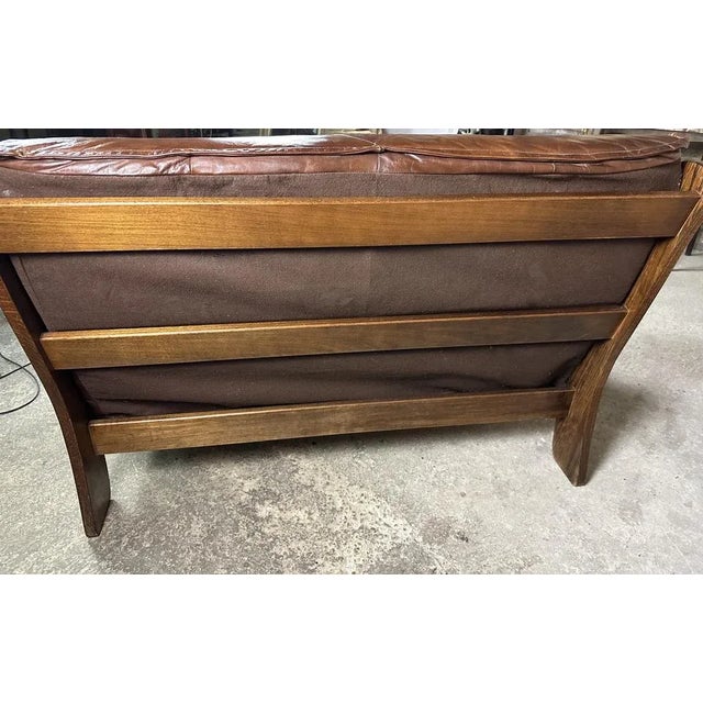 Vintage Sofa in Wood and Leather in the style of Percival Lafer, 1960s For Sale - Image 9 of 10