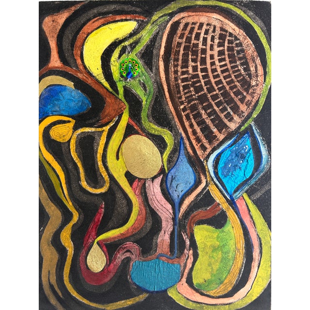 This is a gorgeous Vintage Original Hand-Colored Etching by Listed American Artist Annette Robyns (1914-1994) titled "Nine...