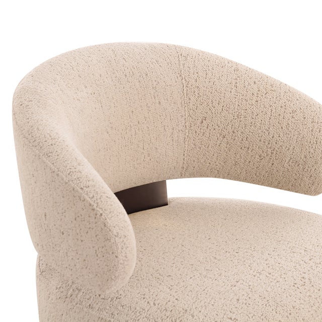 2020s Austin Cream Boucle Swivel Chair For Sale - Image 5 of 6