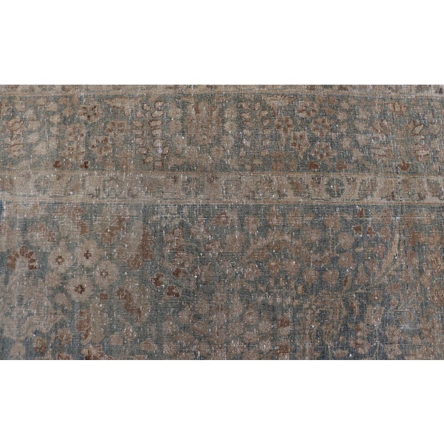 Antique Persian Tabriz Rug With Light Blue Field and Subtle Allover Design 6'4 X 9'10 For Sale - Image 11 of 14