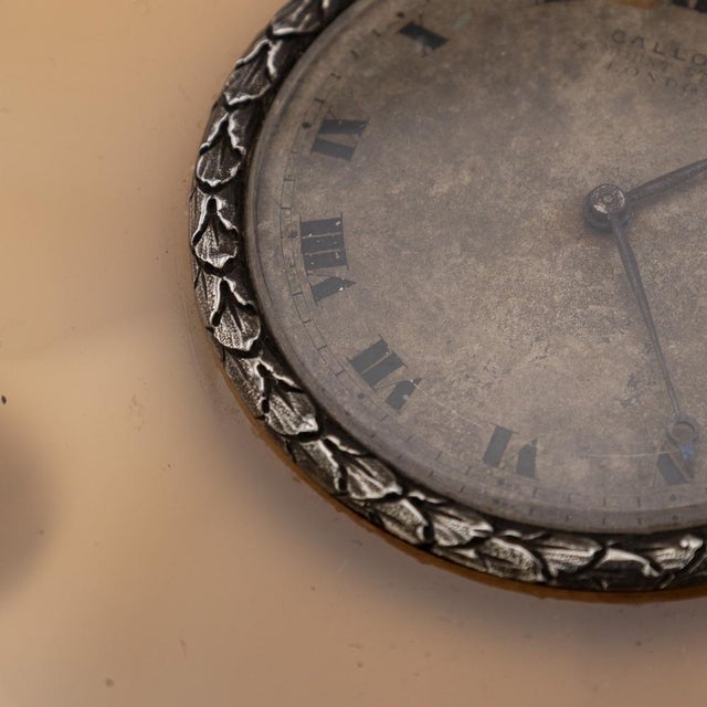 20th Century Silver & Agate Clock from Callow of Mount Street, London, 1910 For Sale - Image 12 of 18