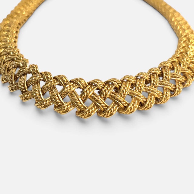 Boucheron Two Piece Necklace and Bangle Set In 18 Karat Yellow Gold 165 Grams This Necklace and Matching bracelet are made...