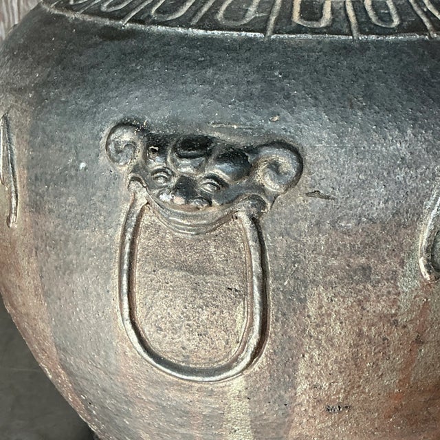 Vintage Boho Bat Wing Lidded Urn For Sale - Image 9 of 11