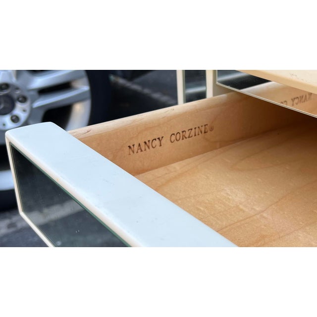 Glass Nancy Corzine Versailles Mirrored Writing Table Desk For Sale - Image 7 of 11