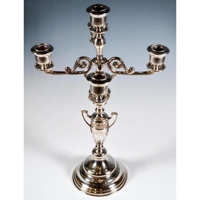 Traditional Large Historicism Five-Flame Silver Candleholder by Hermann Südfeld, Vienna, 1890 For Sale - Image 3 of 8