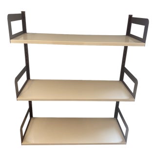 Vintage Modular Metal Wall Shelf in Brown and Beige from Éditions Rossignol, 1970s For Sale