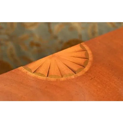 Brown Sheraton Satinwood Demi Lune Console Tables, Set of 2 For Sale - Image 8 of 11