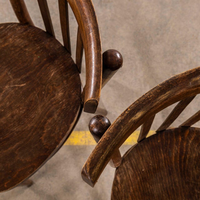 : 1970’s Classic Crescent Back Dining Chairs By Ton – Pair. High quality good scale dining chairs produced by the famous...