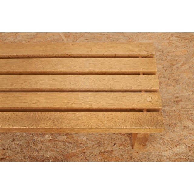 Wood Wooden Bench with Legs and Slats in Oak, 1970s For Sale - Image 7 of 14