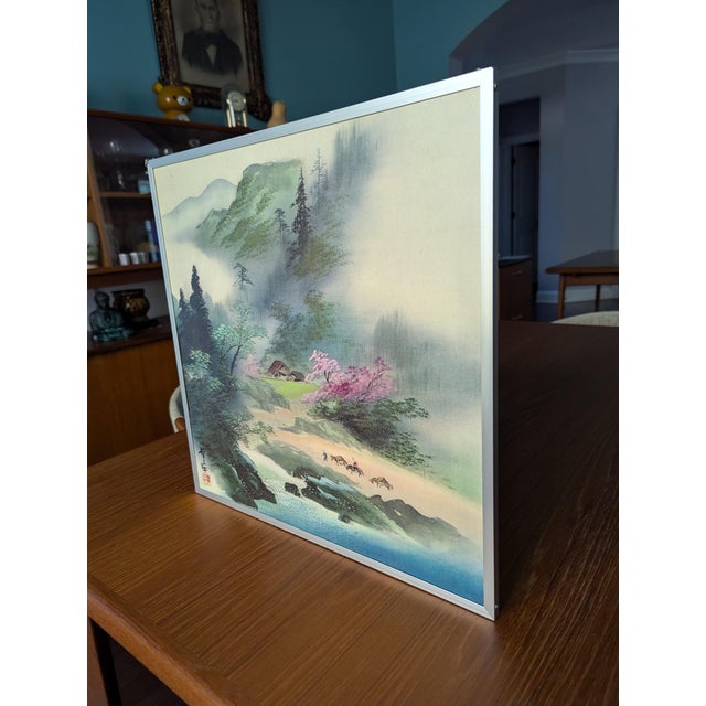 1980s Vintage Japanese Four Seasons Sansui Landscape Prints - Set of 4 For Sale - Image 10 of 17