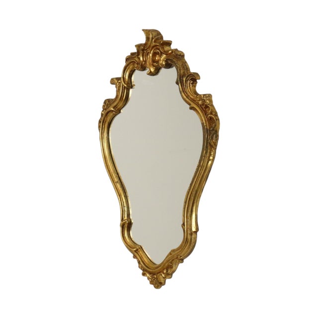Baroque French Gold-Leaf Gilded Mirror with Crest For Sale - Image 4 of 16
