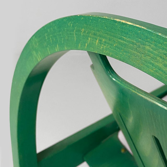 French Modern Argos Armchair in Pink Leather and Green Wood by Baumann, 1970s For Sale - Image 11 of 18