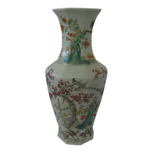 Mid 20th Century Large Vintage Chinese Hexagonal Vase