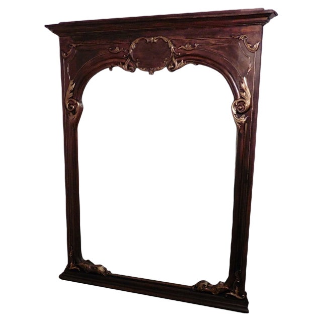 Large French Carved Oak Wall Mirror For Sale
