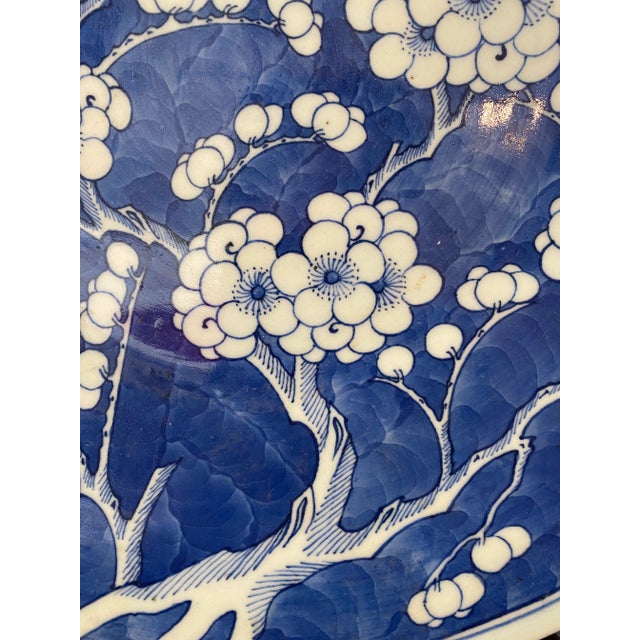 Offered to you is this large mid 19th century Blue and white charger with cherry blossom motive just a great decorative piece