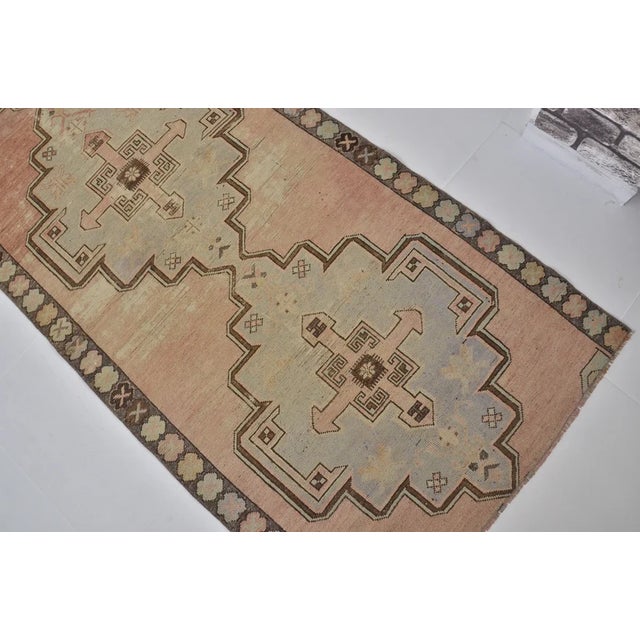Triple Medallion Vintage Turkish Runner For Sale - Image 4 of 10