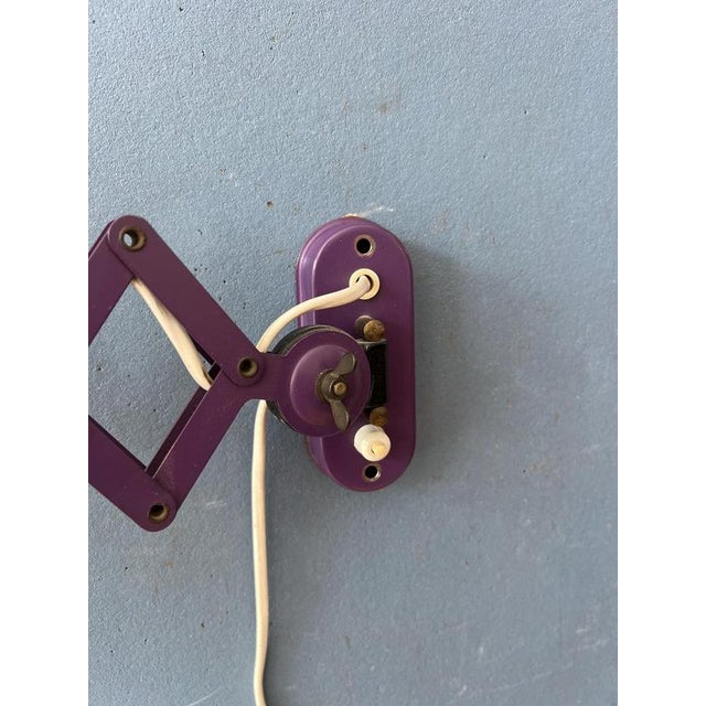 ED SCiSSOR&LAMPLiGHTER『Tell ThemWinter』 Vintage Space Age Purple Scissor Wall Lamp | Chairish