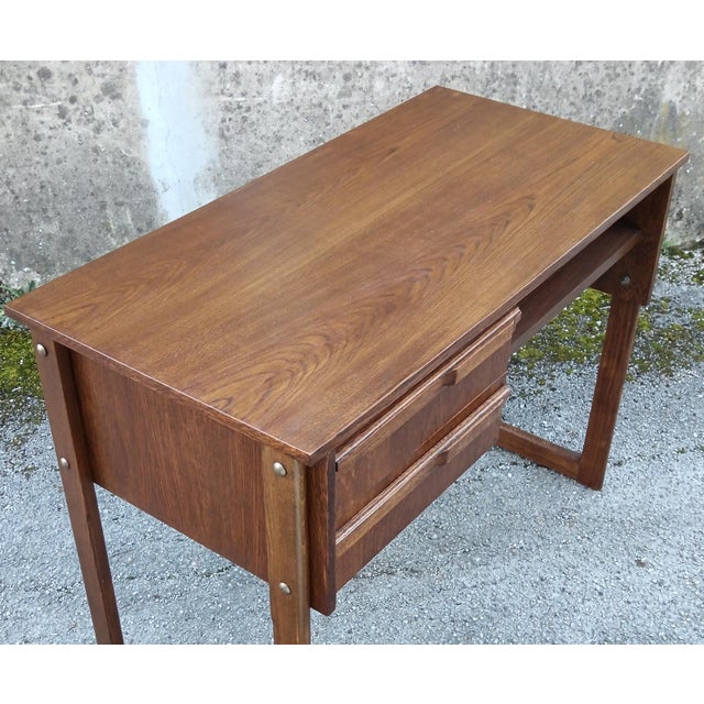 Mid-Century Desk with Oak Finish, France, 1970 For Sale - Image 6 of 10
