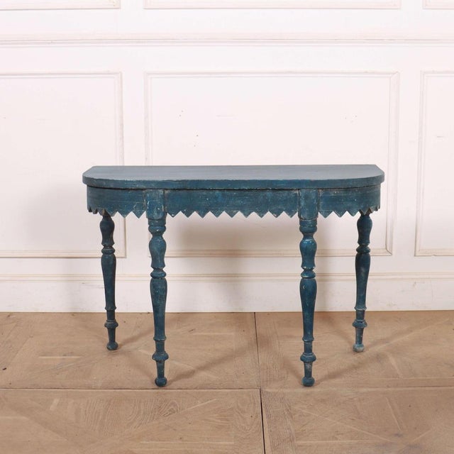 Brown Small English Bow End Console Table For Sale - Image 8 of 8