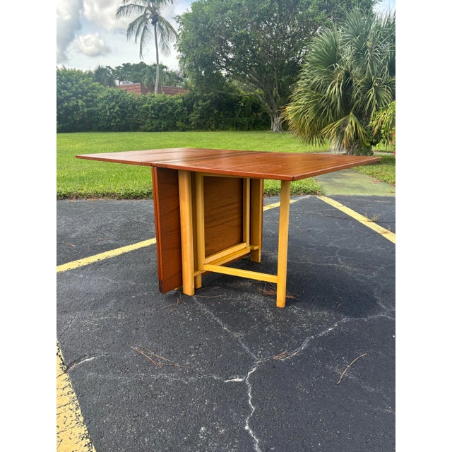 Karl Mathsson Signed Bruno Mathsson “Maria” Folding Flap Teak Expandable Dining Table, 1960s For Sale - Image 4 of 12