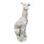 20th Century Distressed Painted Ceramic Whippet For Sale