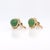 Pair of Vintage 14k Gold & Jade Cabochon Floral Screwback Earrings For Sale - Image 10 of 10