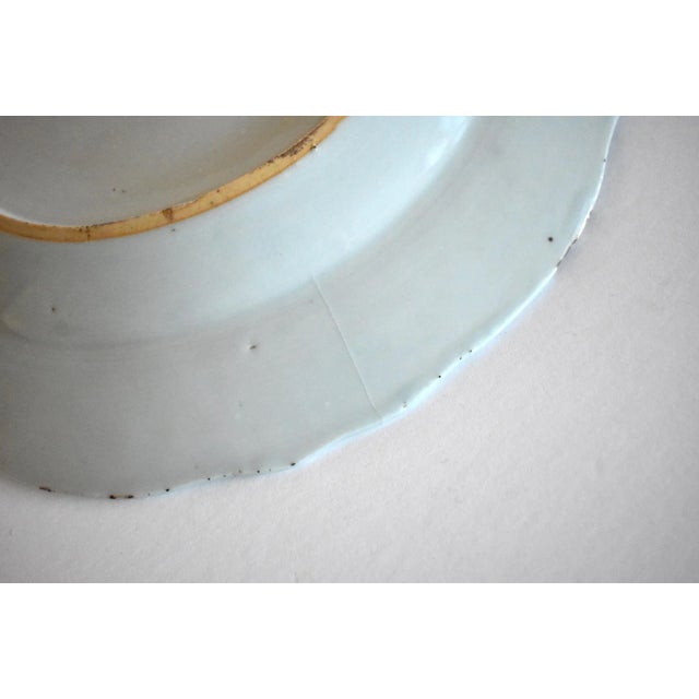 18th-Century Qianlong Blue Underglaze Peony Plate For Sale - Image 10 of 12