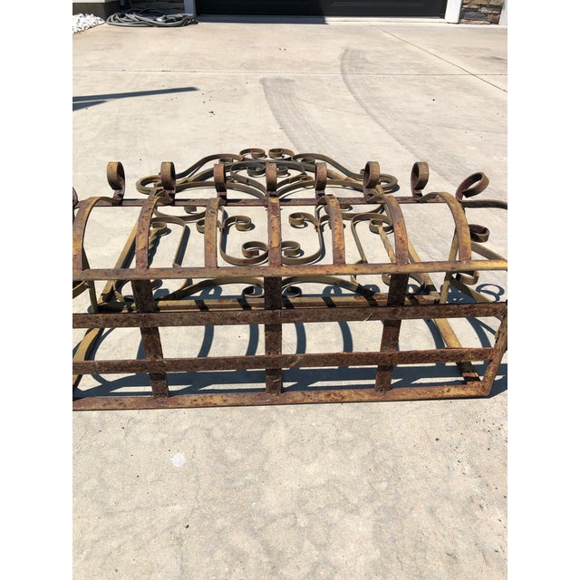 Brown Rustic Wrought Iron Hanging Wall Planter For Sale - Image 8 of 11
