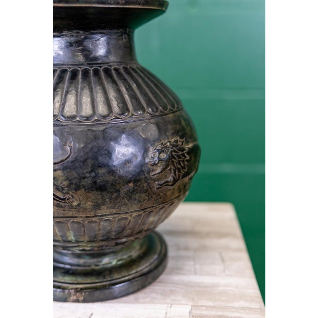 Hand-Forged Bronze Vase | Etruscan Revival For Sale - Image 11 of 17