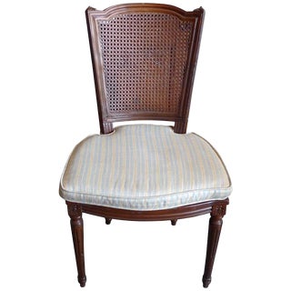 19th Century French Rattan Stained Side Chair For Sale