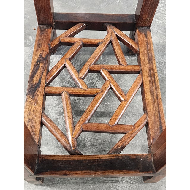 Antique Chinese Late 19th Century Elmwood Chinese Flower Stand From Jiangsu For Sale - Image 9 of 12