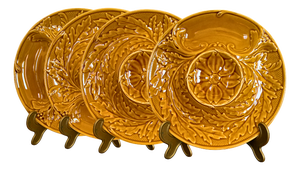 Majolica Artichoke Plates from Gien, 1950, Set of 4