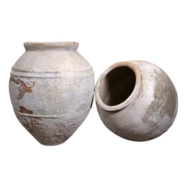 Large Hand-Crafted Terracotta Jars, Java, 19th Century, Set of 2 For Sale