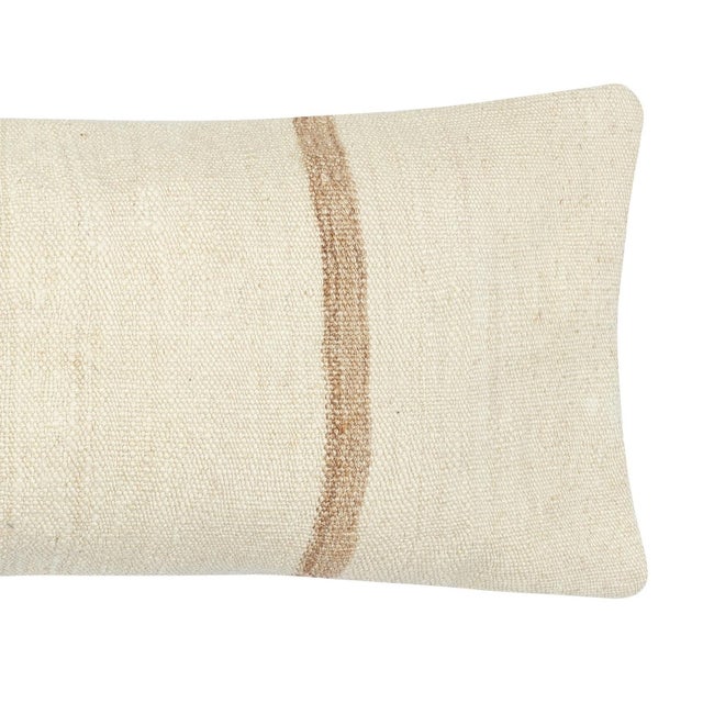 Traditional 14"x28" Vintage Kilim Cushion Cover. Hemp Throw Pillow. Lumbar Pillow Cover For Sale - Image 3 of 4