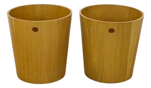 Pair of Mid 20thCentury Plywood Trash Can