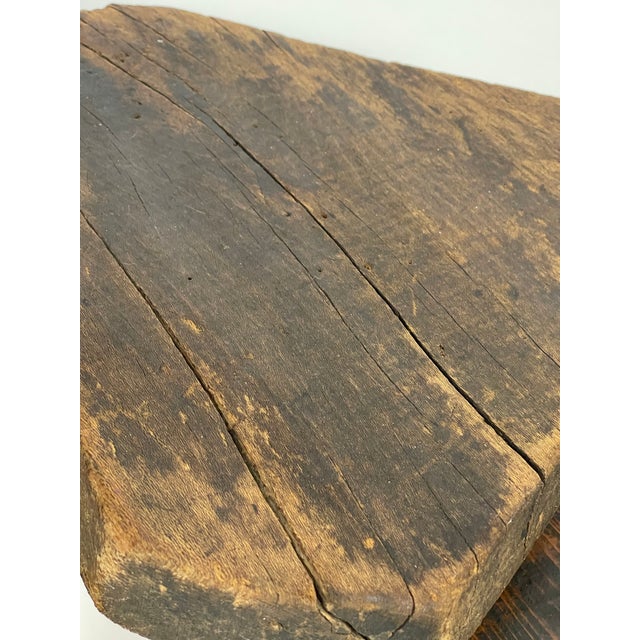 Early 20th Century Primitive Hand-Worn Wooden Milking Stool For Sale - Image 10 of 12